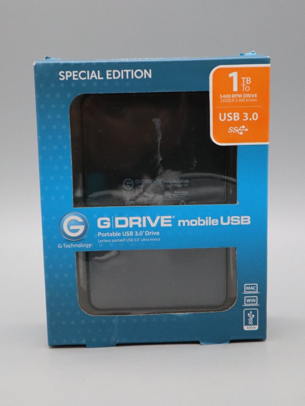 G-Technology 1TB G-Drive Mobile USB Portable Hard Drive Mac WIN NEW Sealed